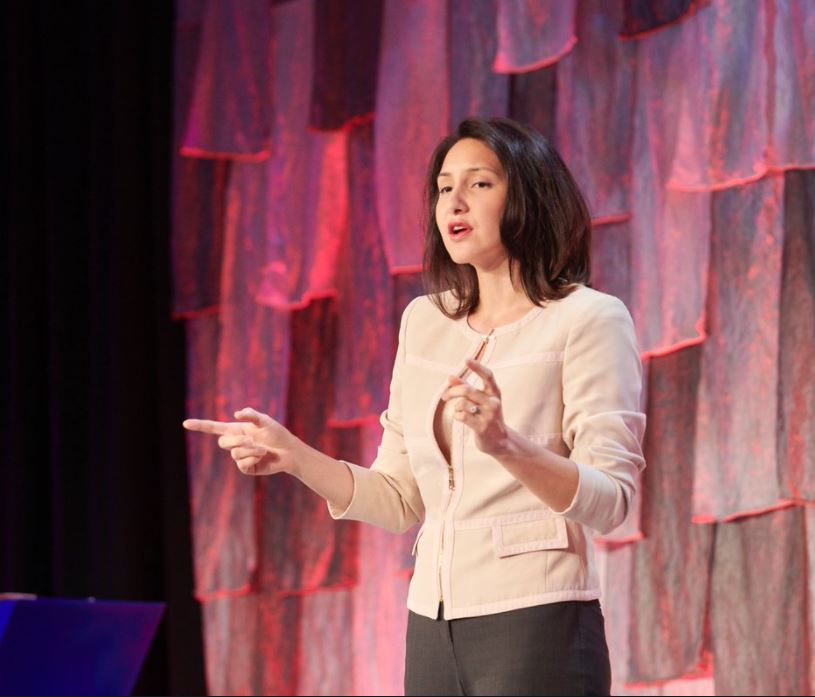 Stephanie Sarkar speaking at TedX in Boston